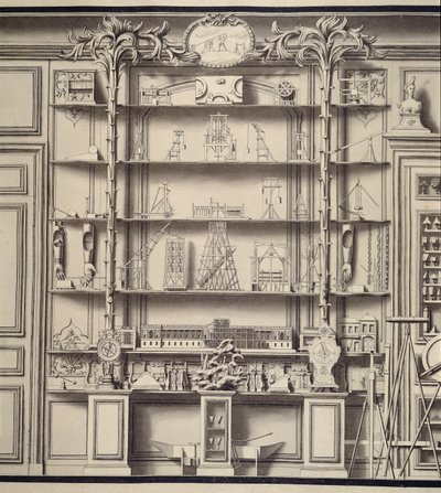 Models of Les Forces Movvantes, from Bonnier de la Mossons Cabinet de Physique by Jean Baptiste, the Younger Courtonne
